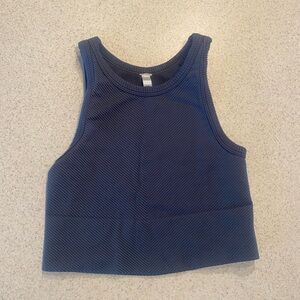 Nikibiki Dark Blue Ribbed Crop Top